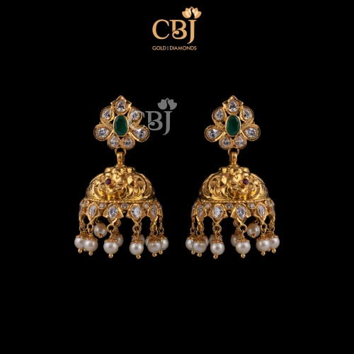 gold and cubic zirconia earrings