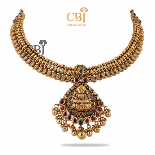 kundan antique necklace