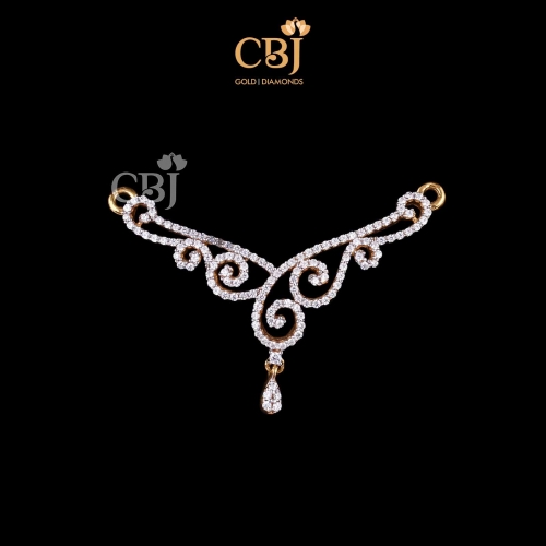 Twirling design cz stone pendant, which offers a simple stylish look.