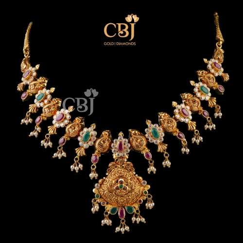 peacock color necklace
