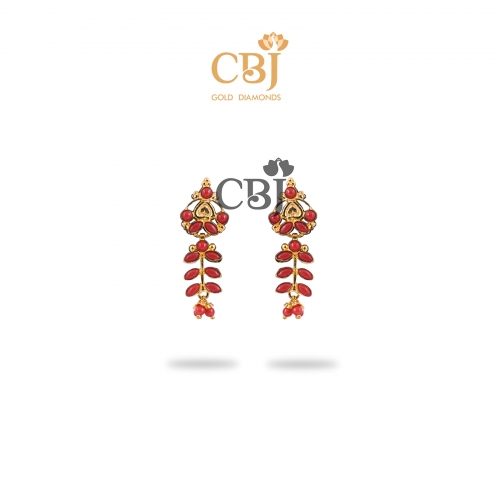 red coral stud earrings