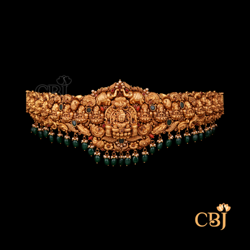 22K gold Nakshi Imperial Vaddanam 1 with masterful temple patterns, waist ornament, 87.36g