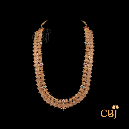52 grams lightweight Kasumala gold necklace with continuous coin pattern and traditional design.