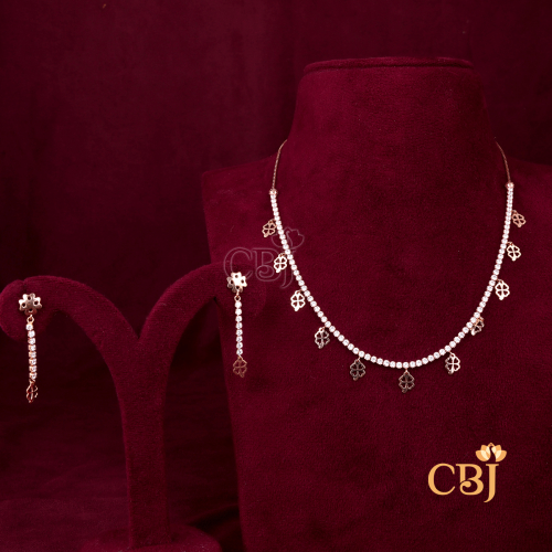 18Kt Light Weight Cz Necklace 2