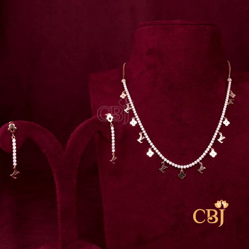 18Kt Light Weight Cz Necklace 3