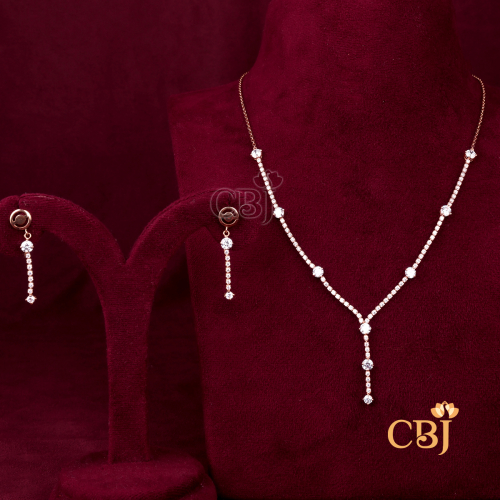 18Kt Light Weight Cz Necklace 4