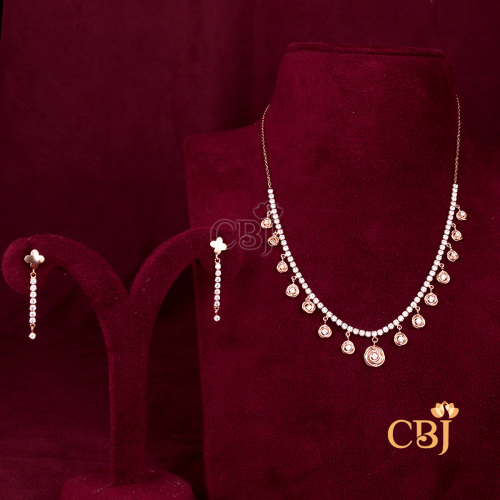 18Kt Light Weight Cz Necklace 5