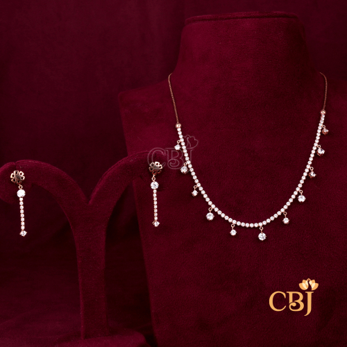 18Kt Light Weight Cz Necklace 6