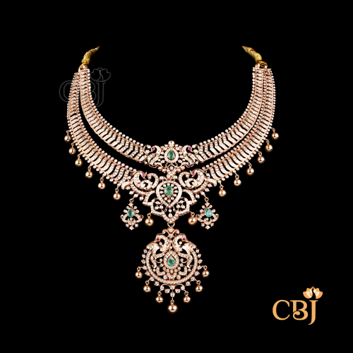   Light Weight 18Kt Cz Necklace