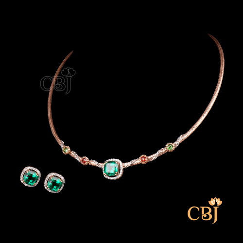 Necklace Light Weight 18Kt Cz kantha
