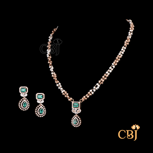   Necklace Light Weight 18Kt Cz 1
