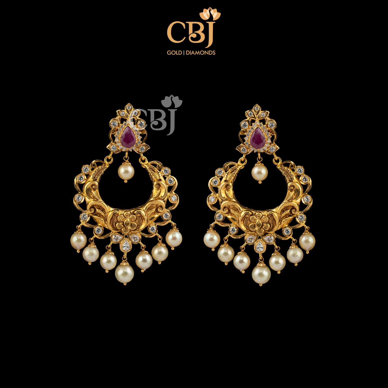 pearl chandbali
