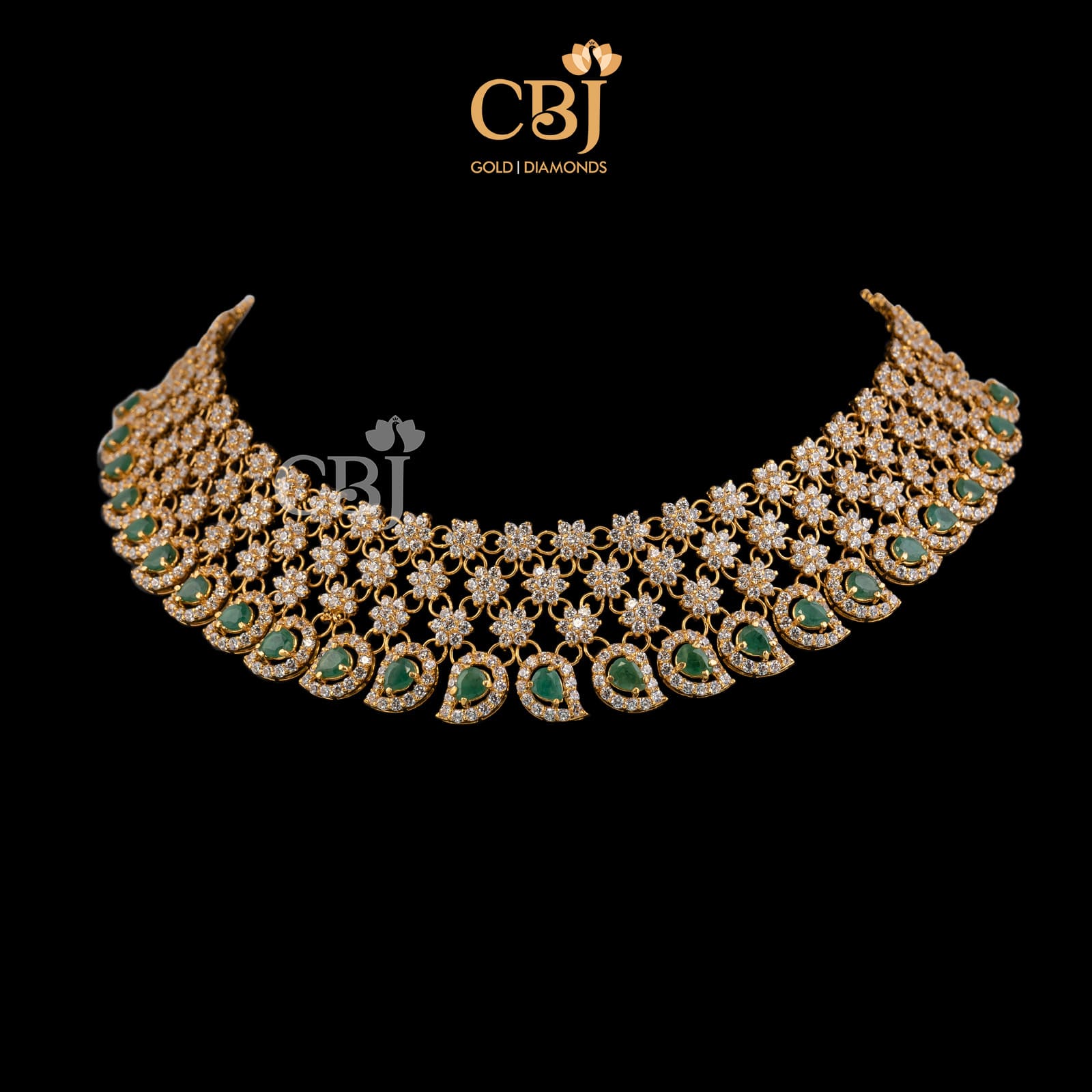 cubic zirconia flower necklace
