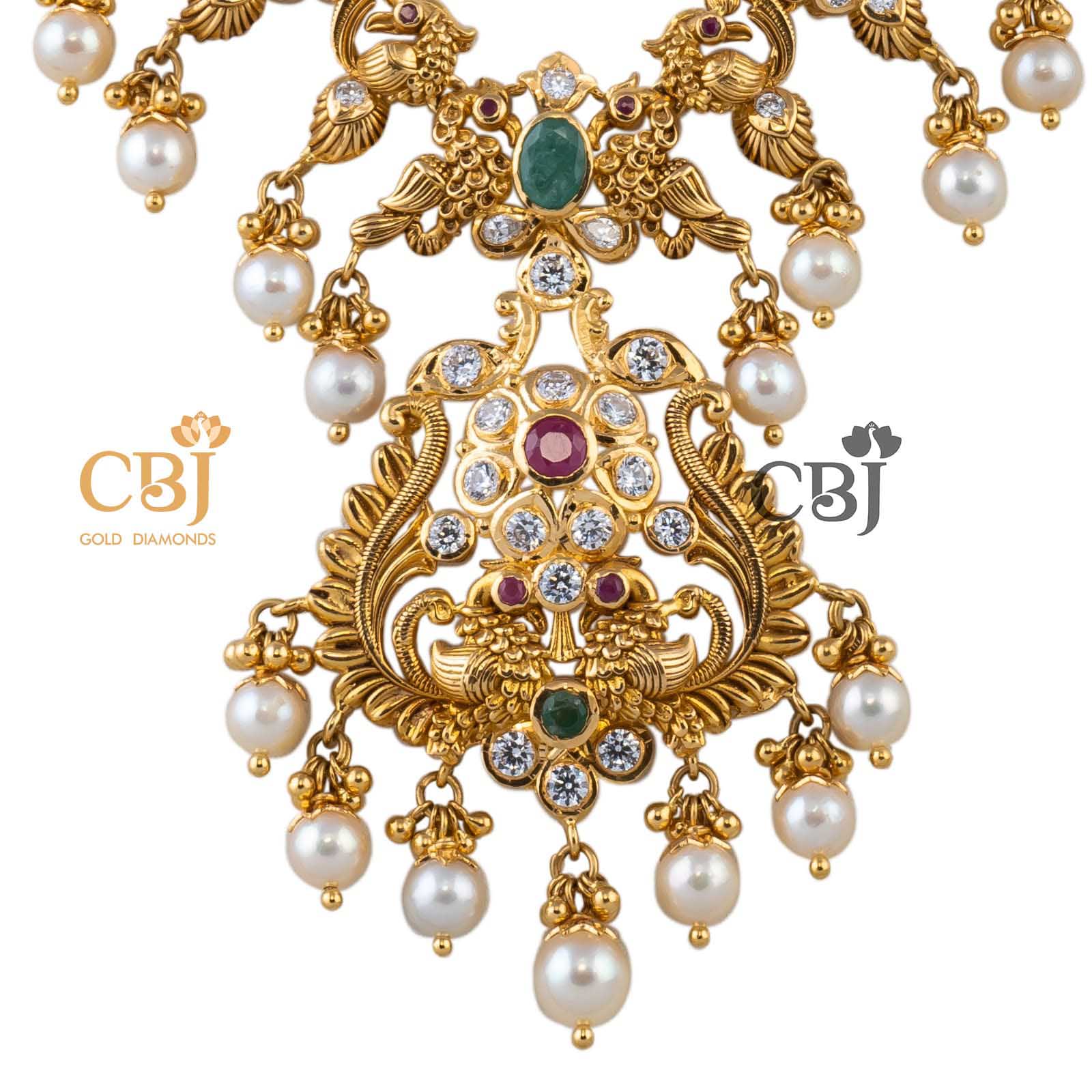 gold and cubic zirconia necklace