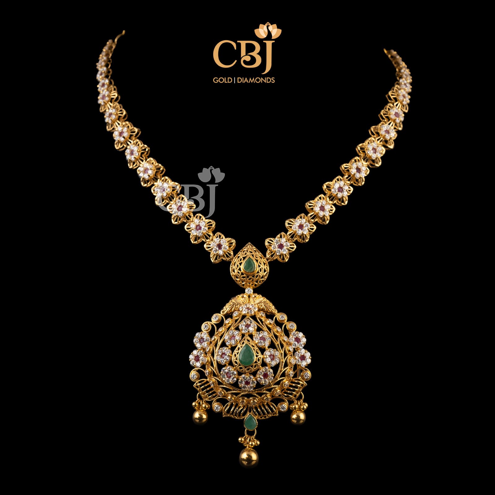 gold zirconia necklace