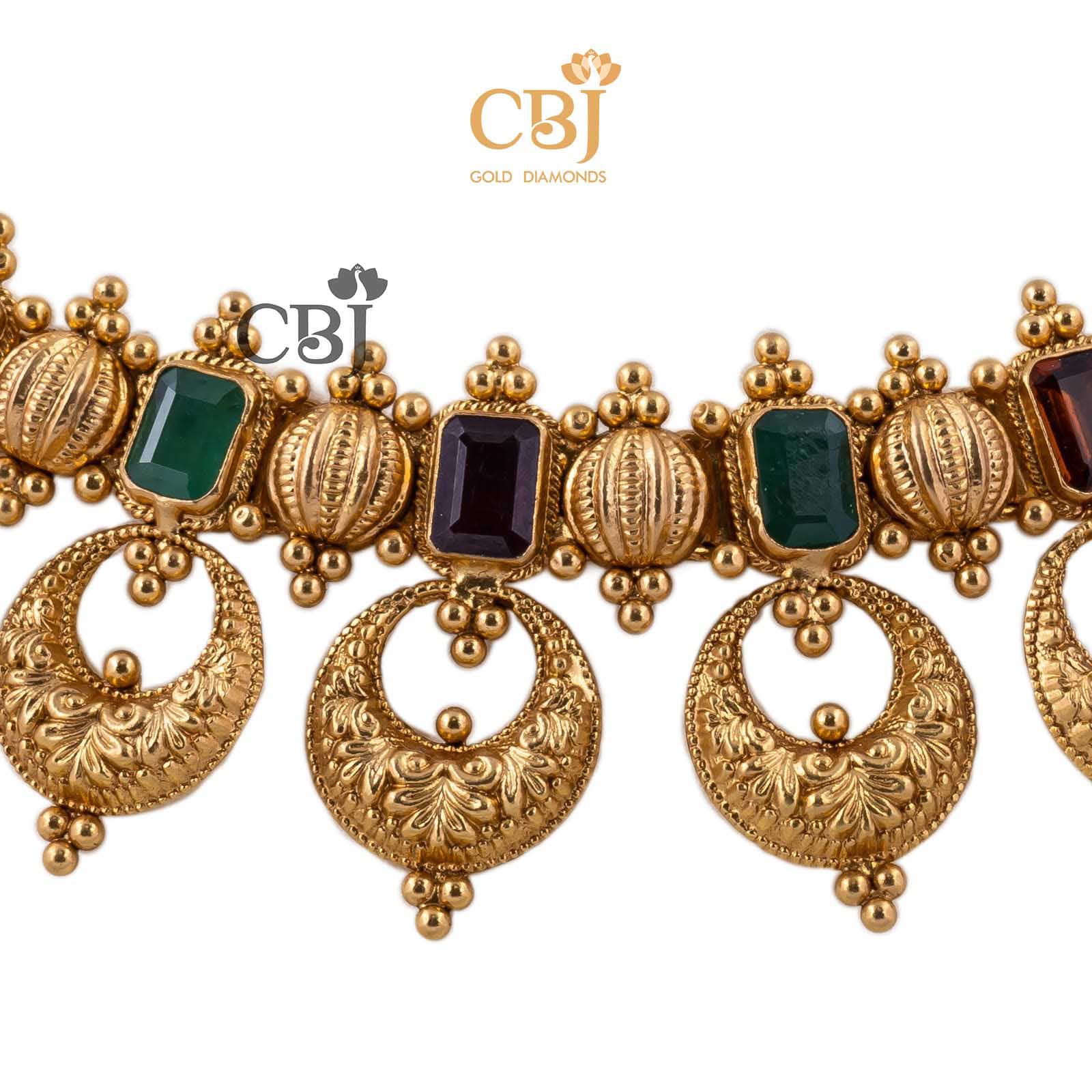 navaratna necklace gold