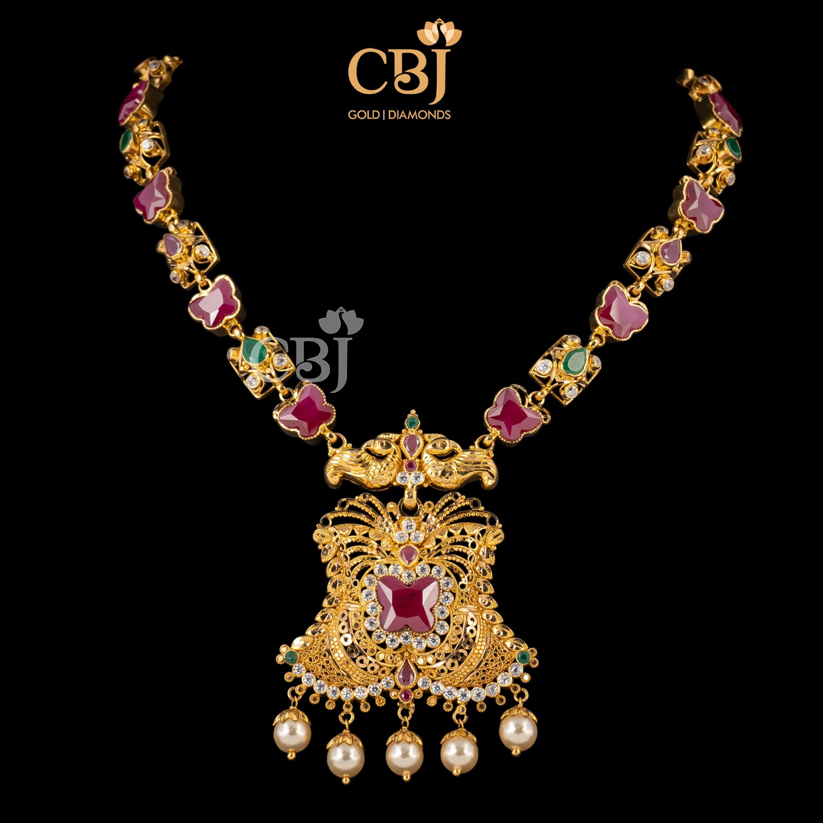 Butterfly Necklace Diamonds & Ruby 18K Gold 0.78 ctw G-SI (G-H/SI1-SI2) –  Glitz Design