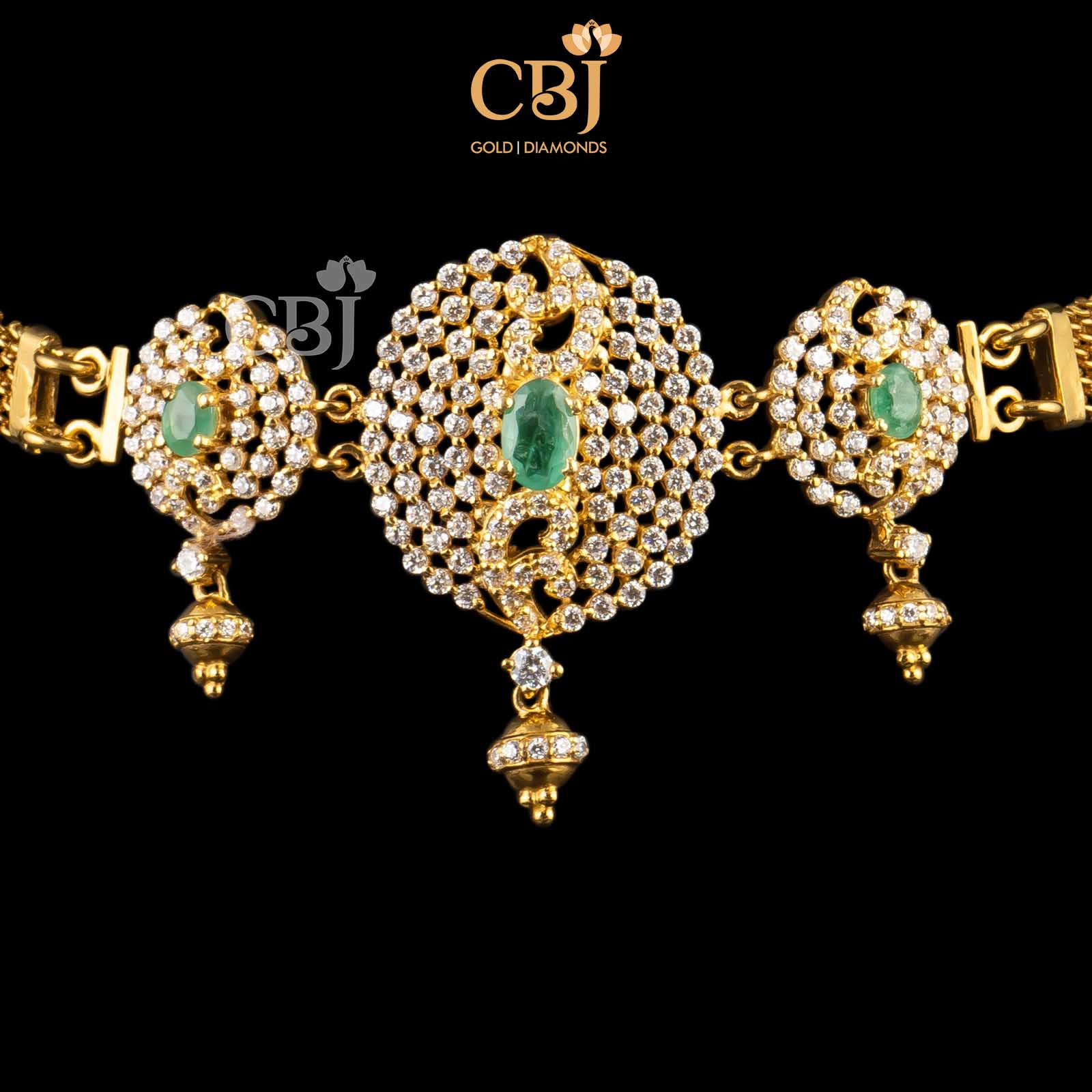 emerald gold choker necklace