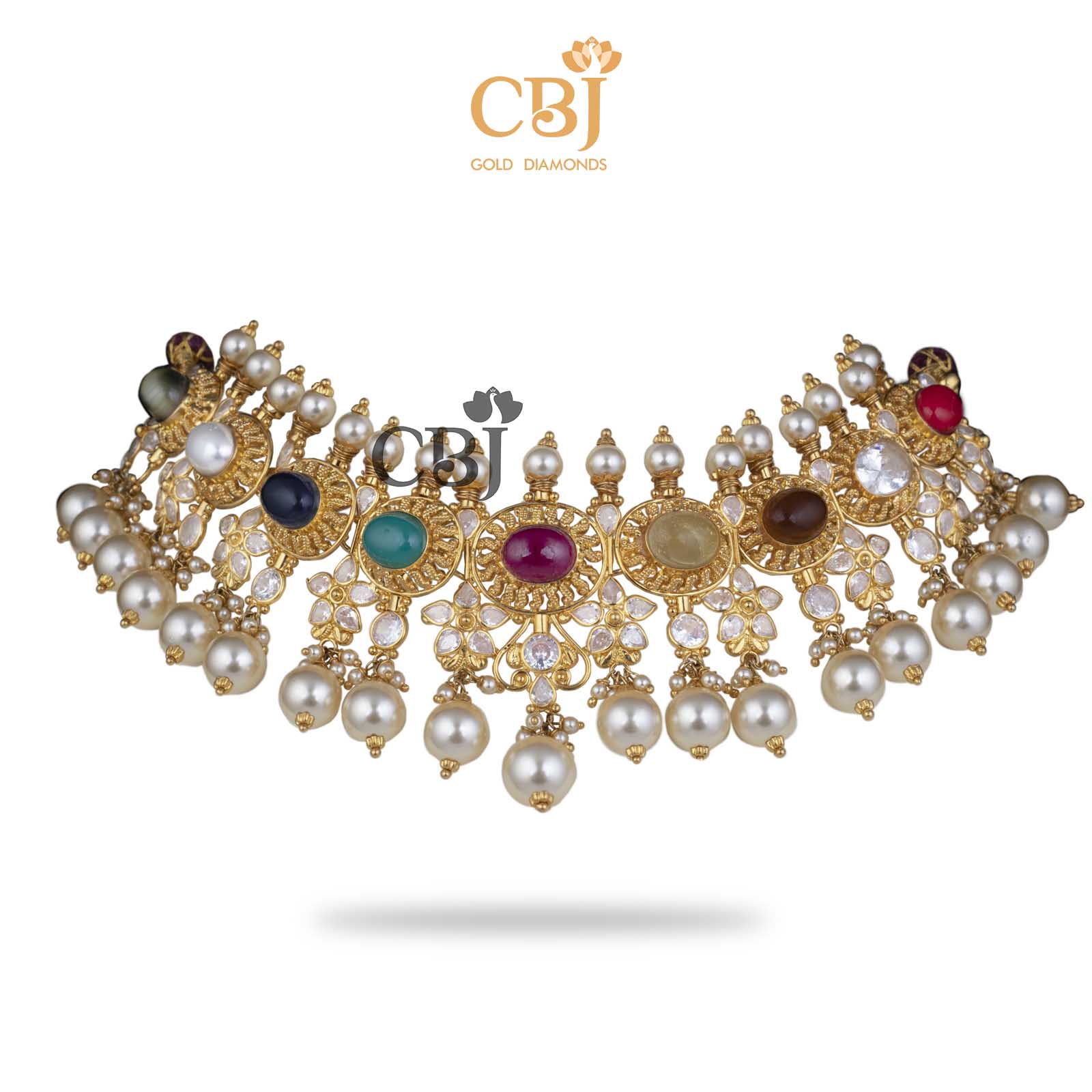 Ultra Light Weight Navaratna Choker Set