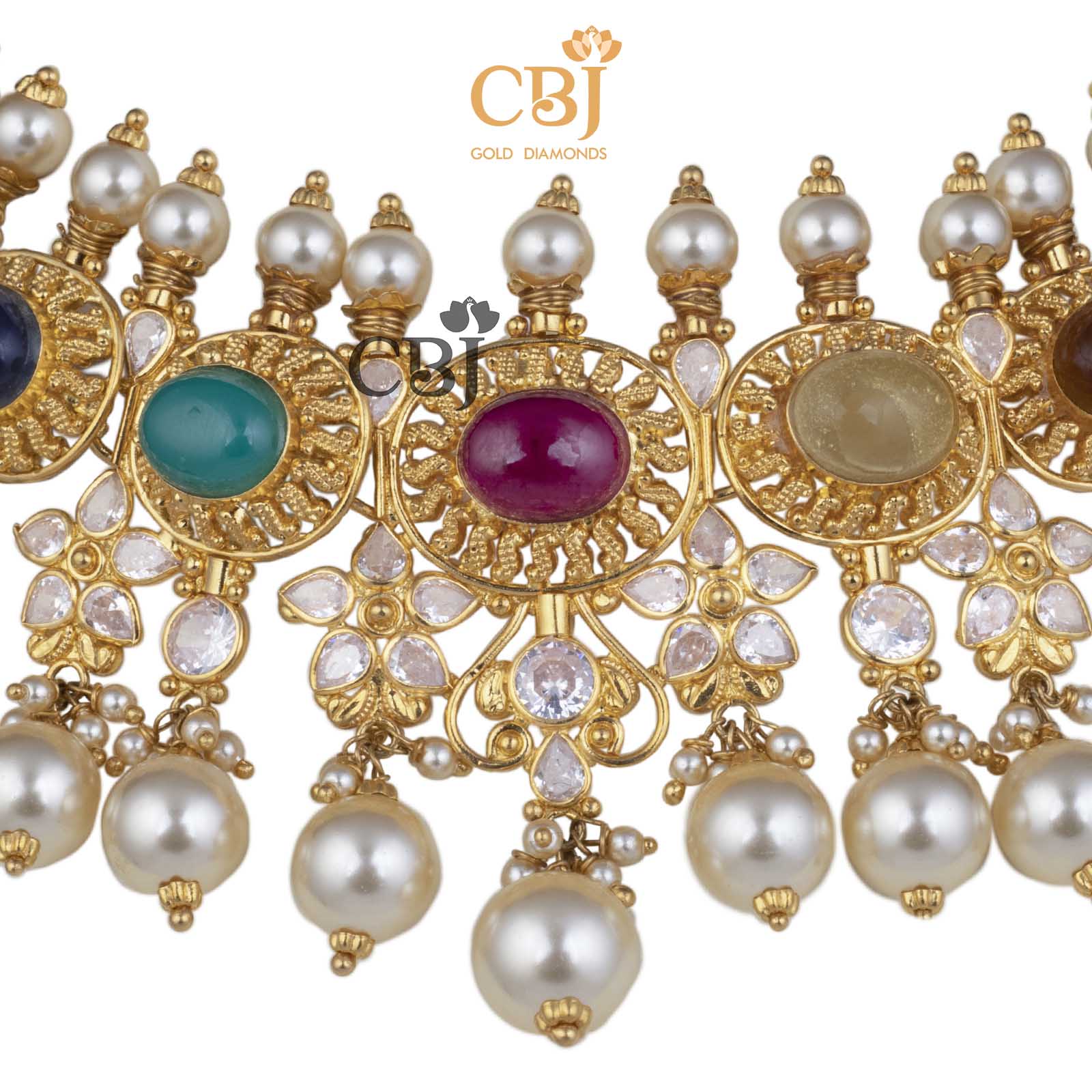 Ultra Light Weight Navaratna Choker Set