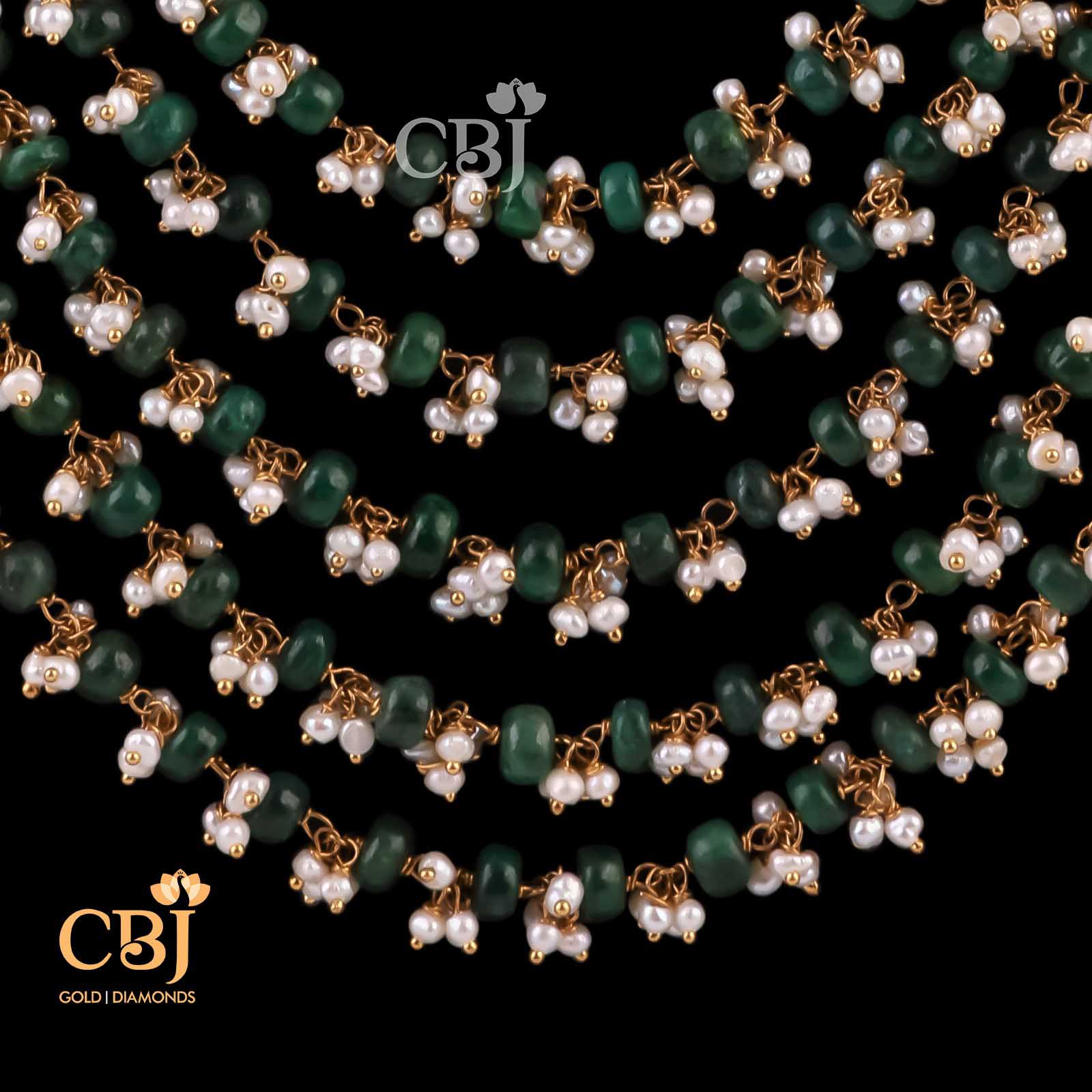emerald beads haar