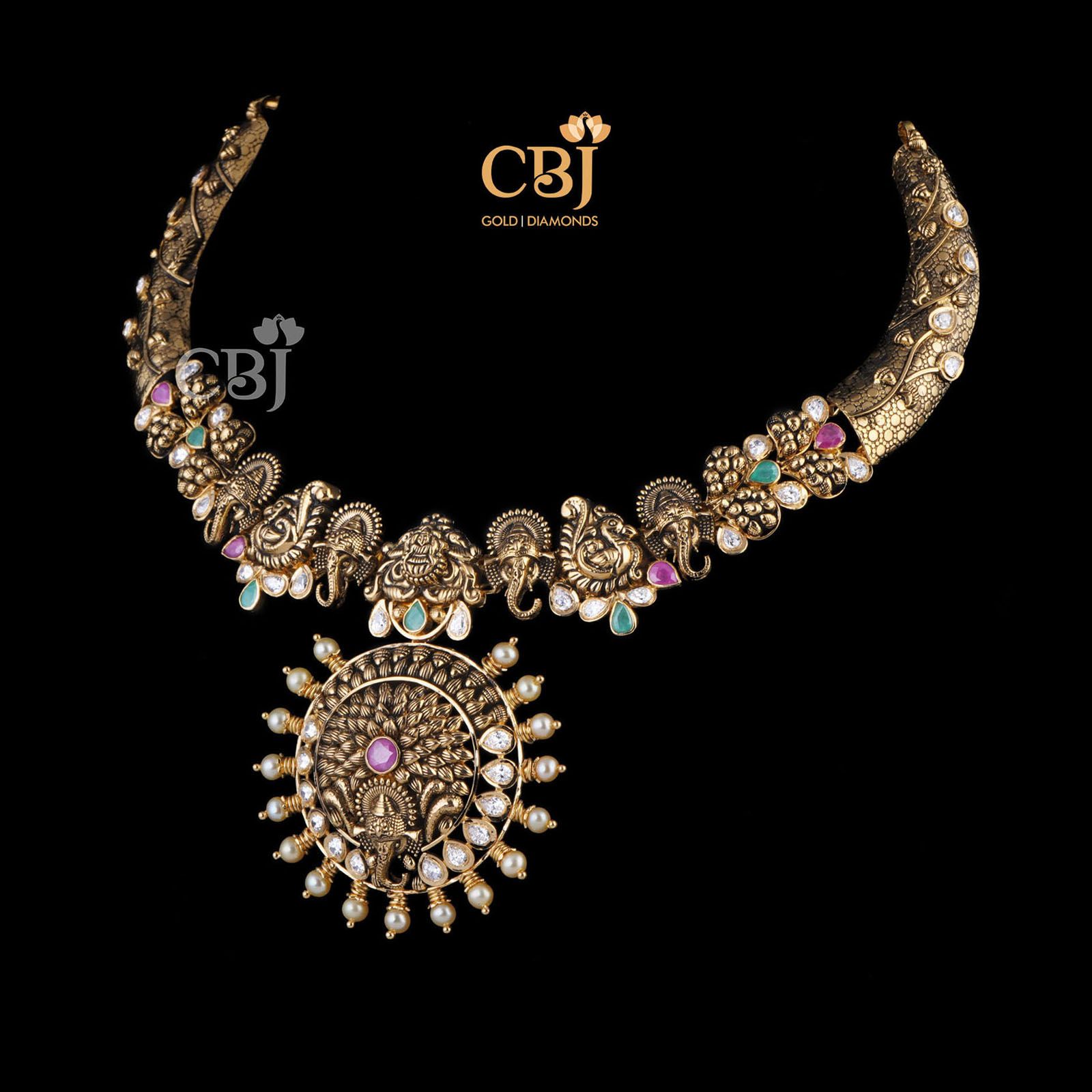 30 Beautiful Gold Kanti Necklace Designs! - Indian Jewellery Designs | Gold necklace  designs, Necklace designs, Antique jewelry indian