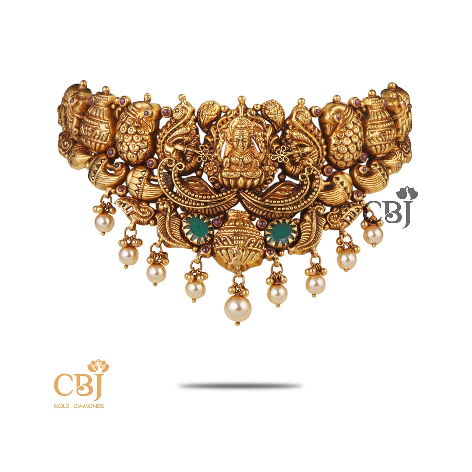 Antique heritage designer choker featuring Godess Varalakshmi.