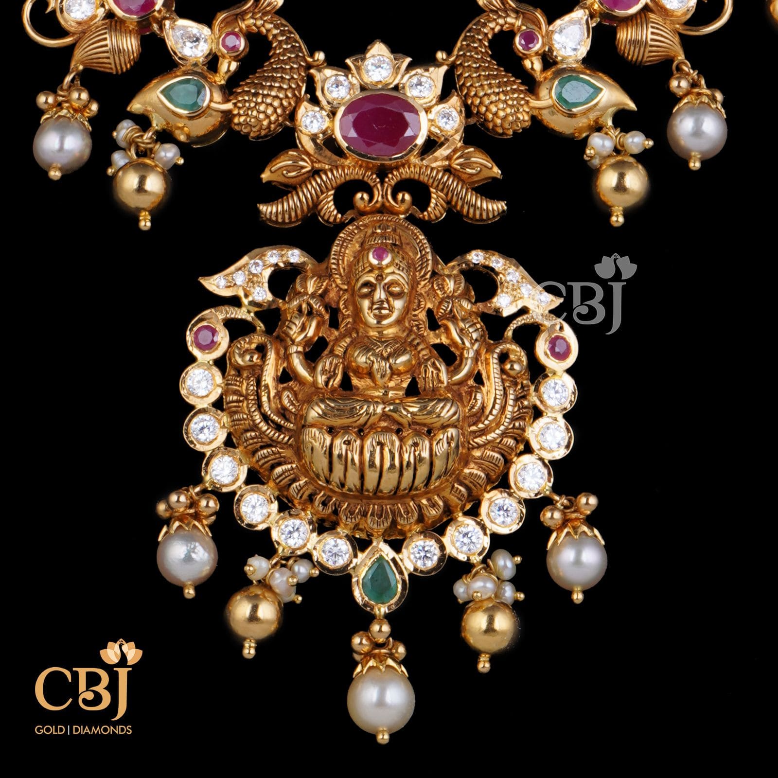 gold necklace lakshmi designs