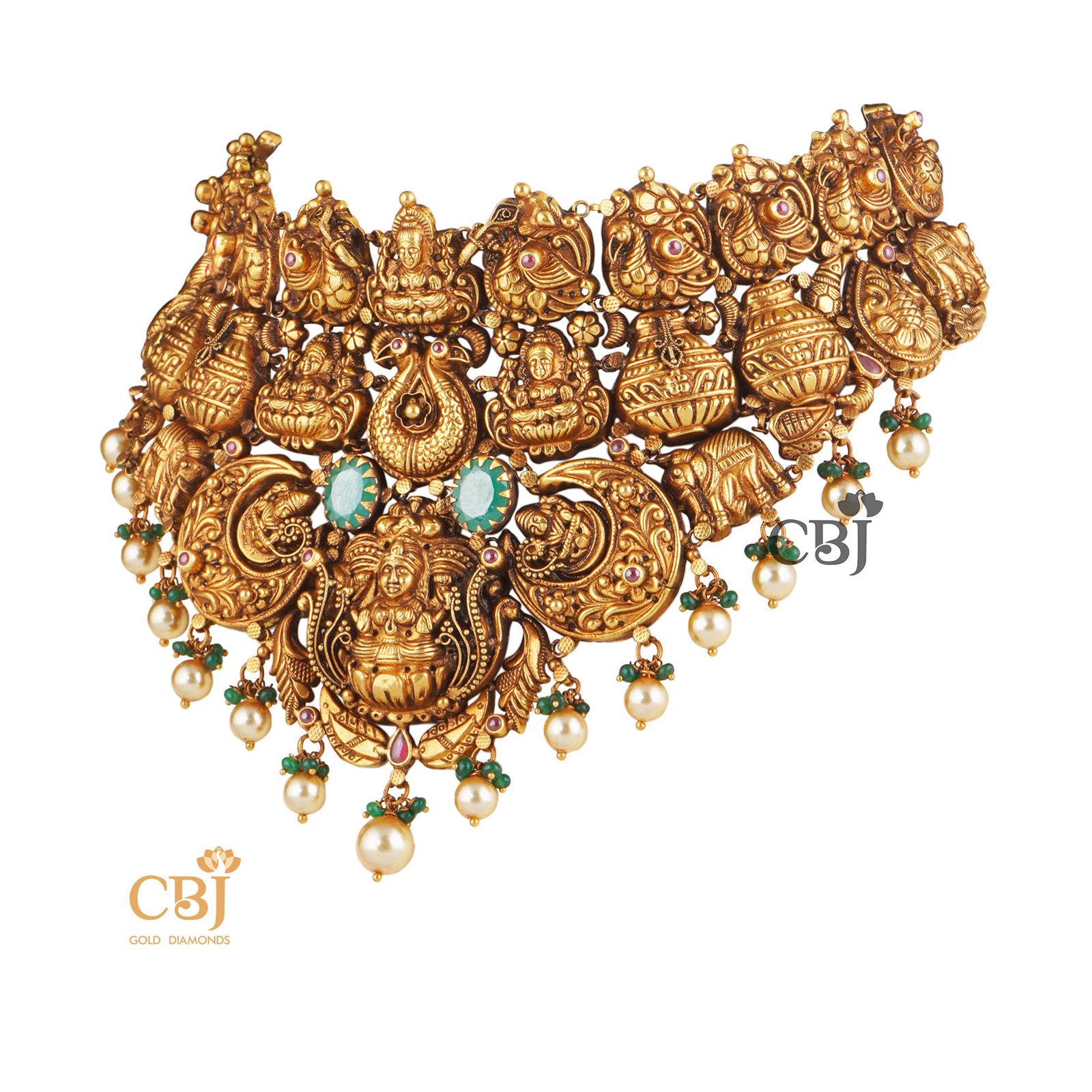 gold emerald choker