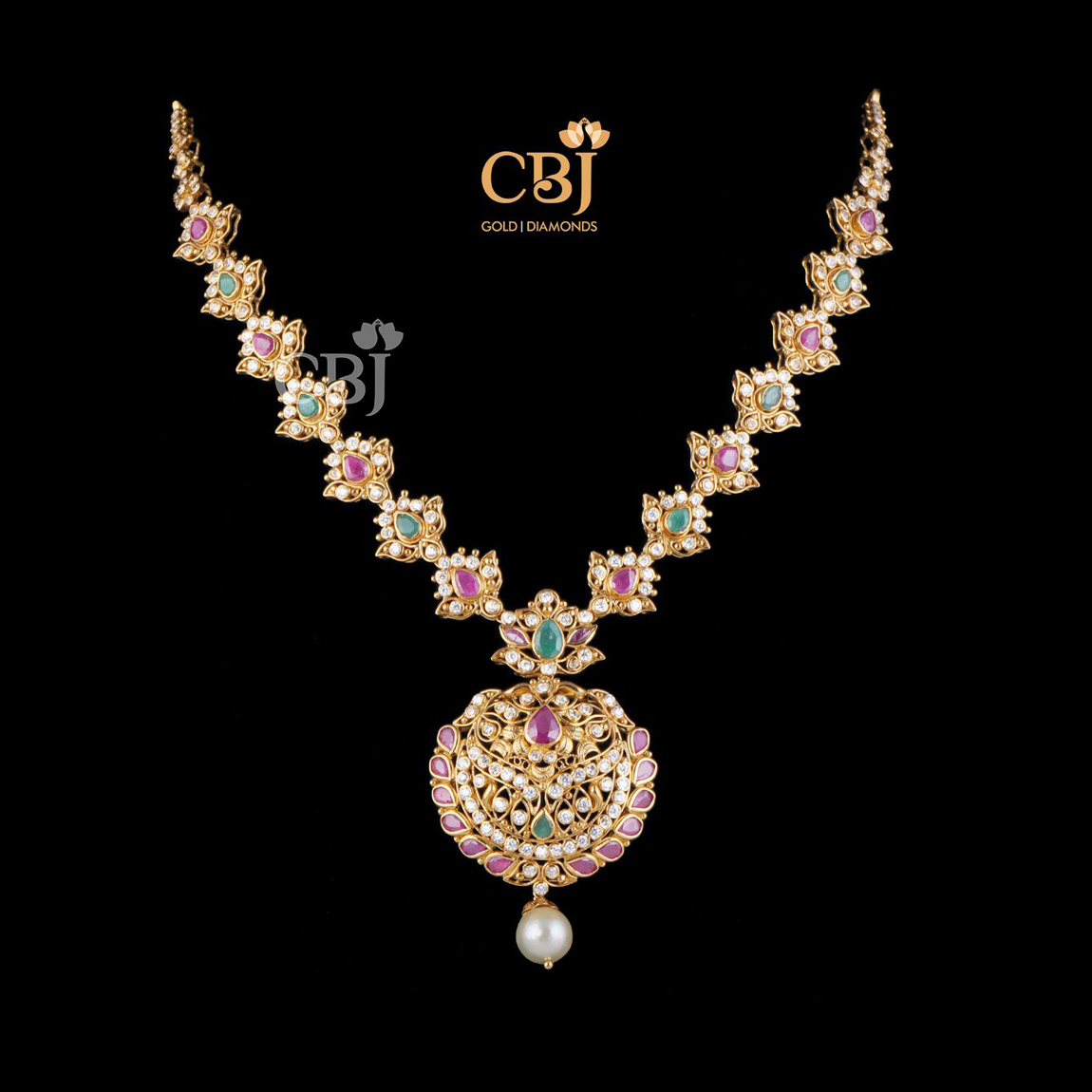 Premium Polish Multicolor zercon stone short necklace set 6431N – Griiham