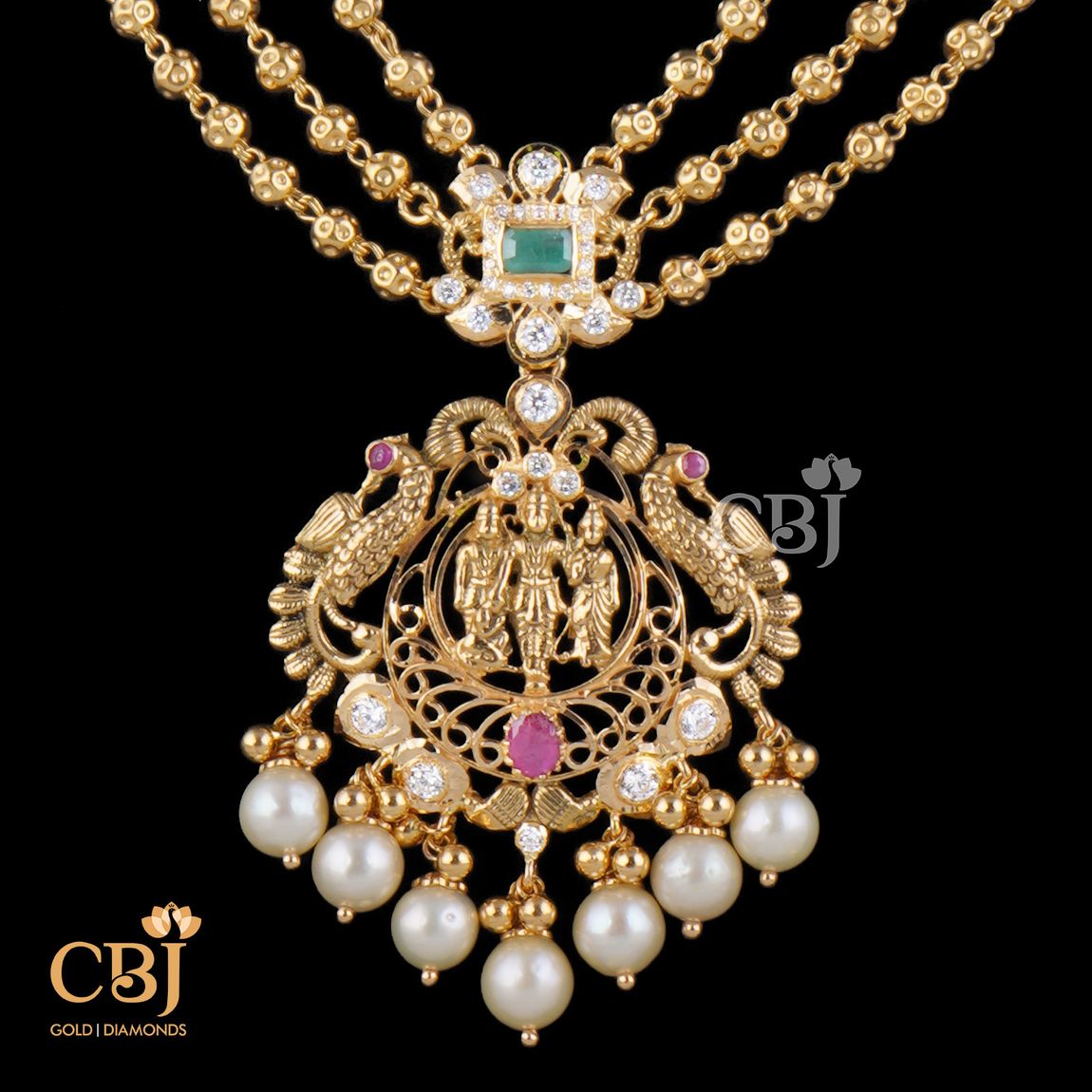 Radha Krishna Ball Chain Necklace, image size:1150x1150