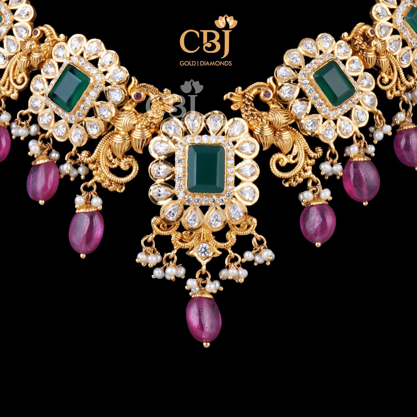 Emerald Highlight Choker Cum Bajuband Cum Necklace