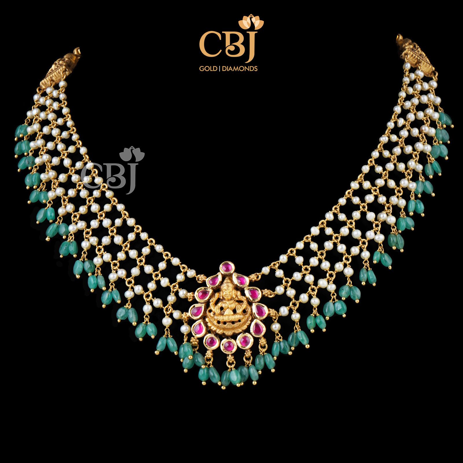 gold jali necklace