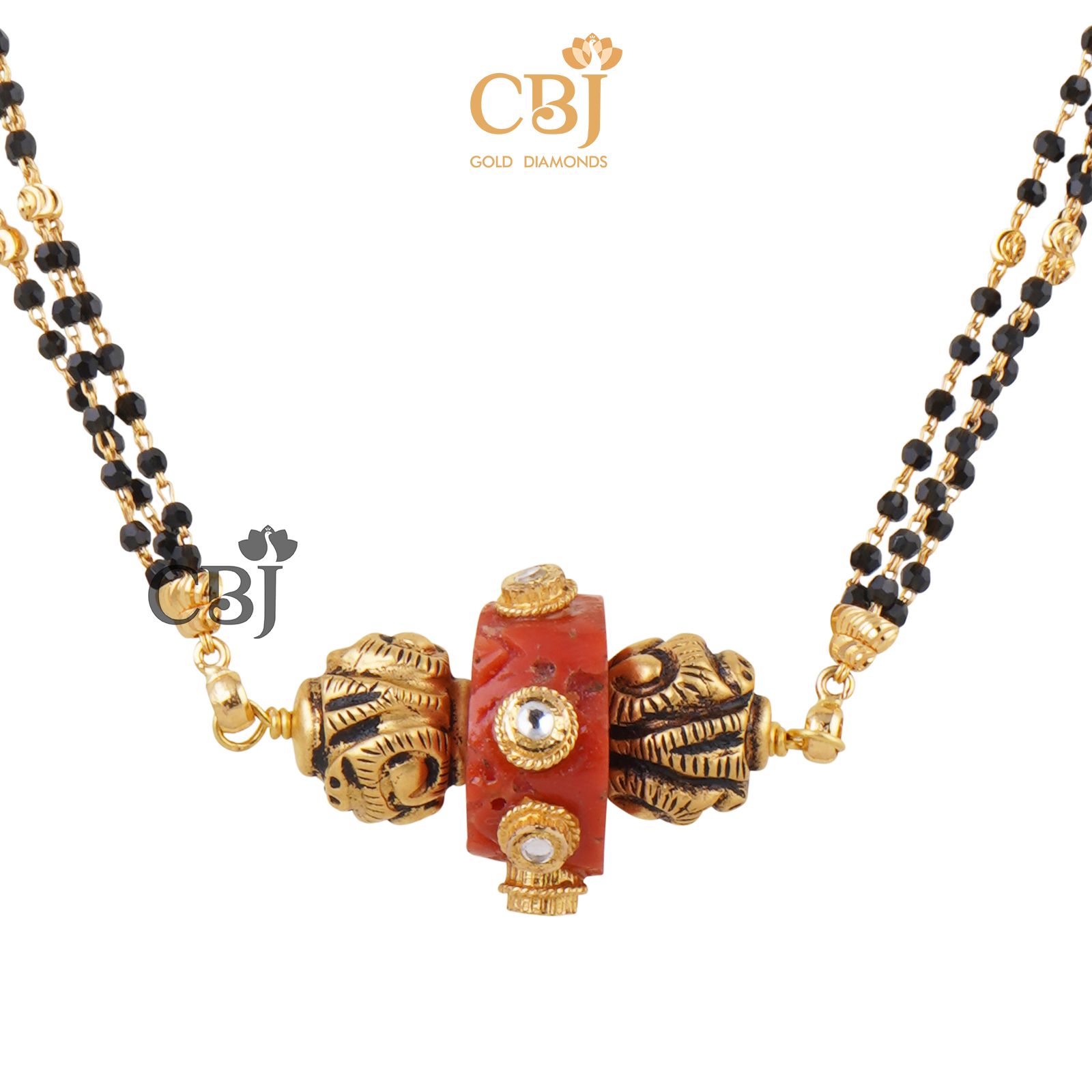 coral mangalsutra
