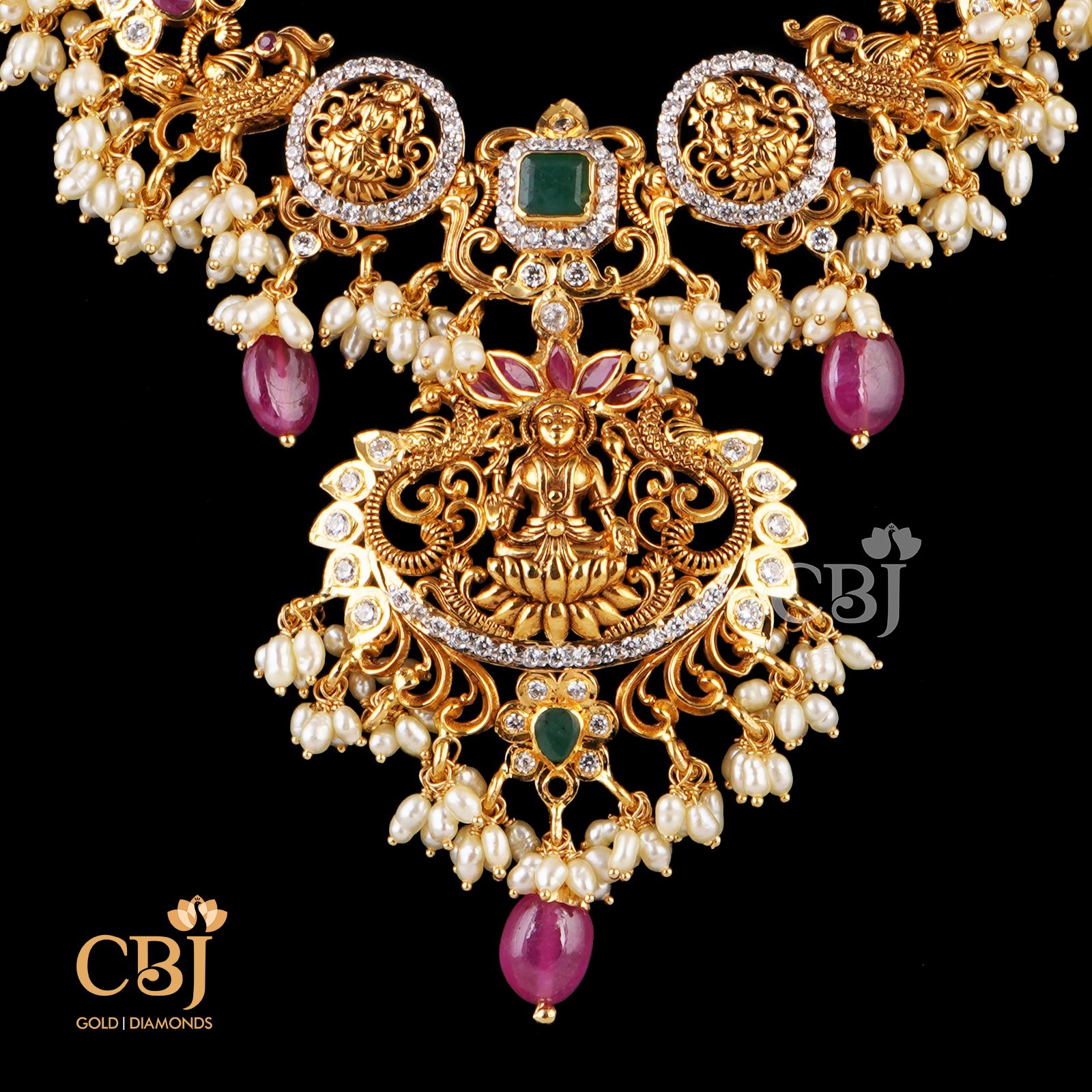 gold cubic zirconia necklace