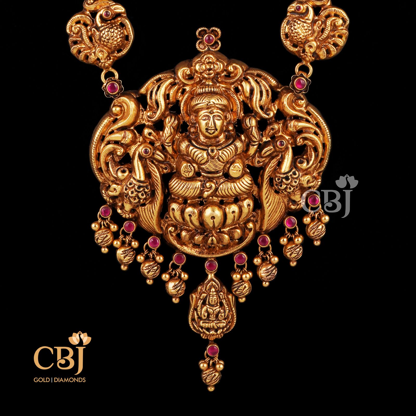 antique gold peacock haram