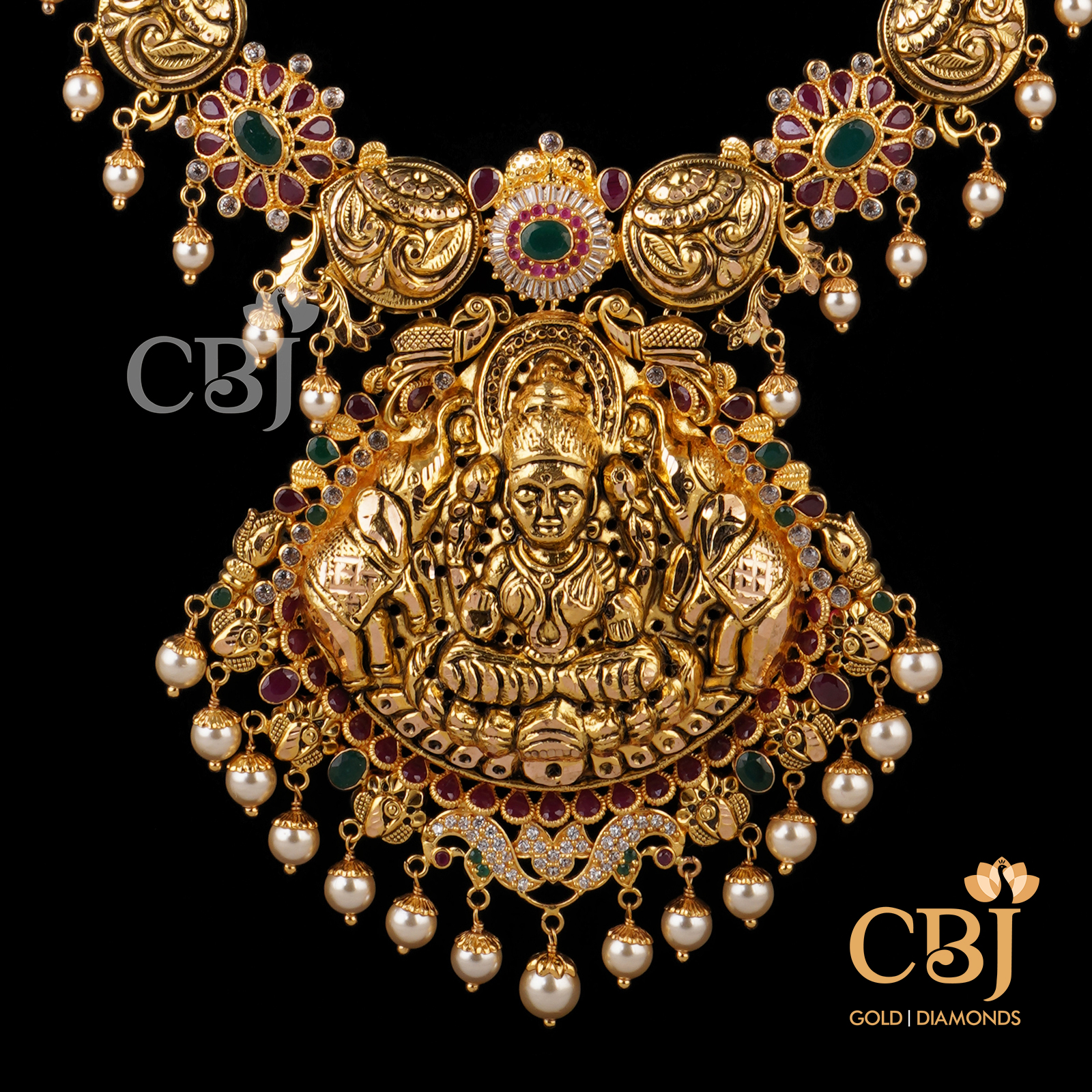 A charming and elegant antique semi long U Haram decorated with rubies