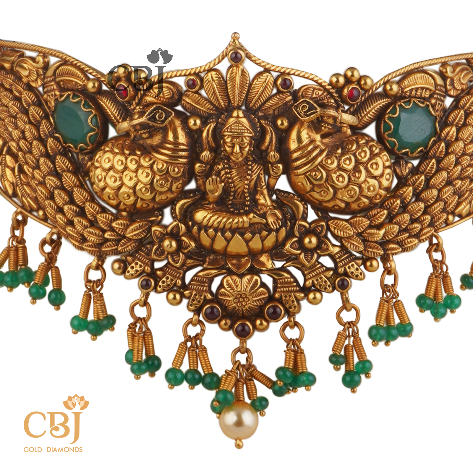 It’s the attention to detail that makes this designer peacock nakashi antique choker stand out.