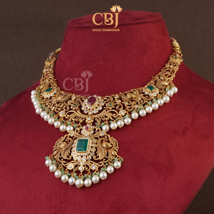 Dazzle and shine with this CZ pachi designer U-Necklace.