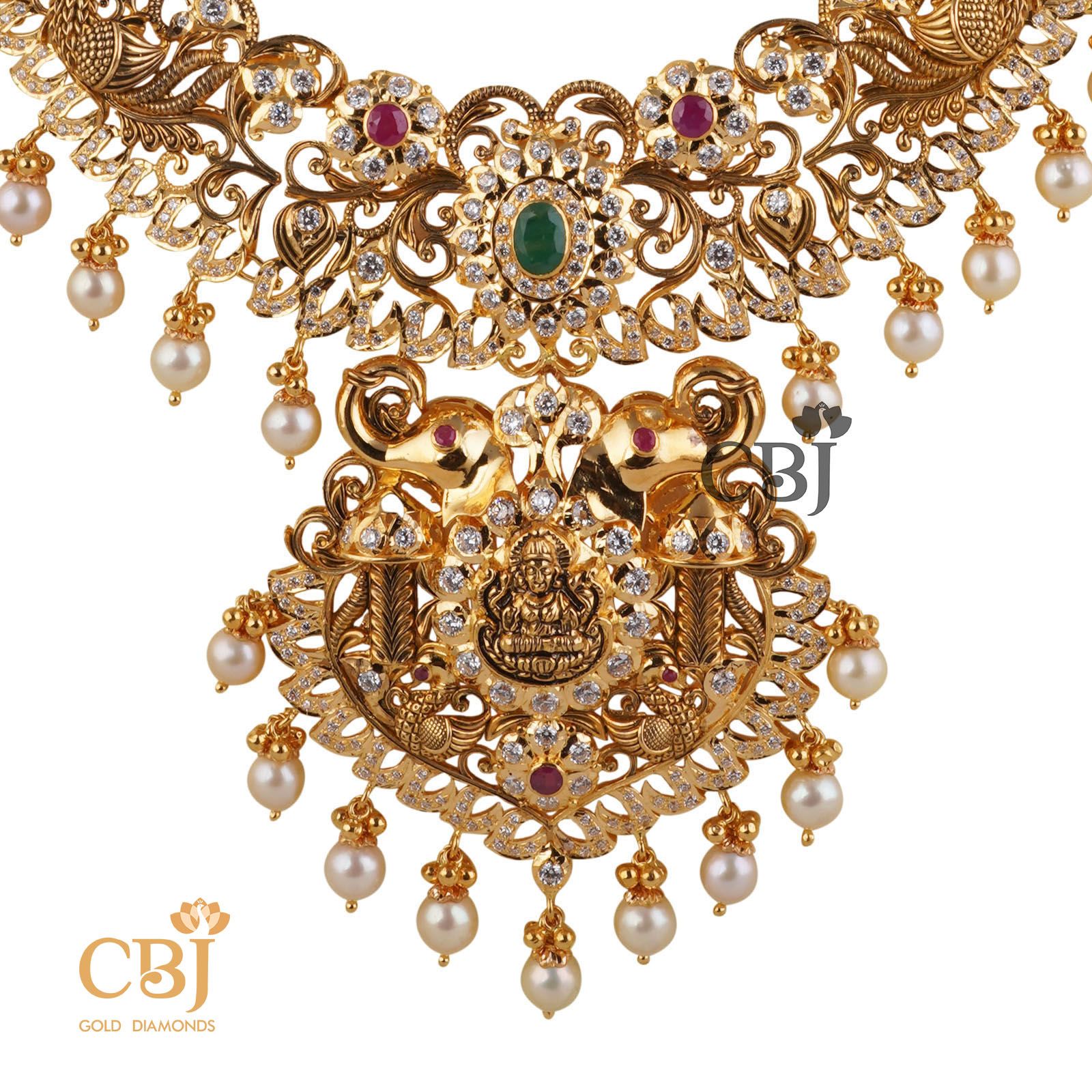 A classic CZ pachi U haram featuring rubies
