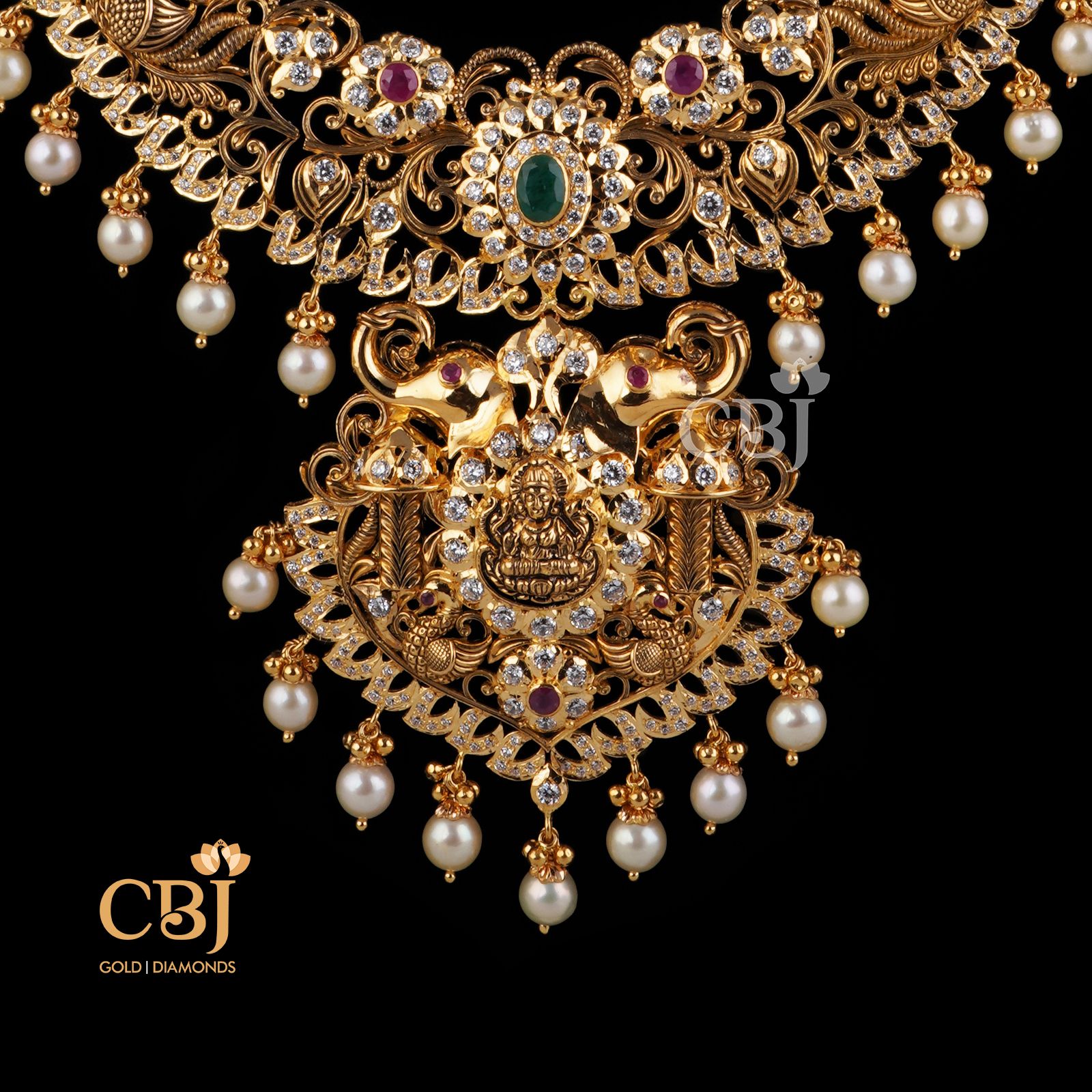 A classic CZ pachi U haram featuring rubies