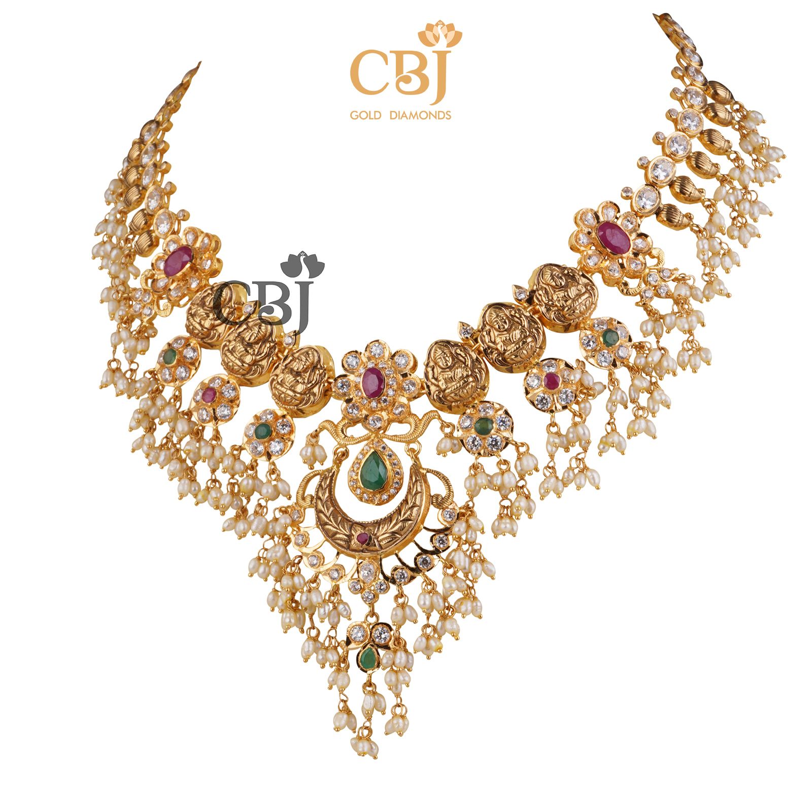 Lakshmi Bottumala Guttapusalu with a unique design featuring rubies
