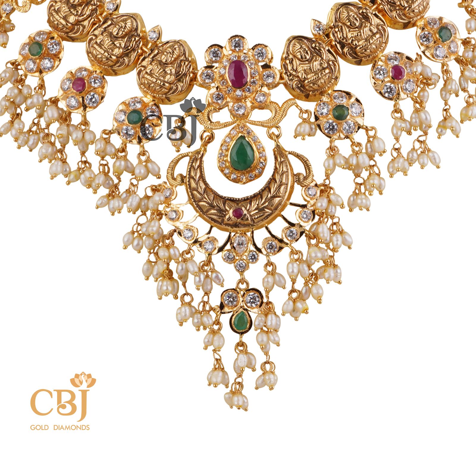 Lakshmi Bottumala Guttapusalu with a unique design featuring rubies