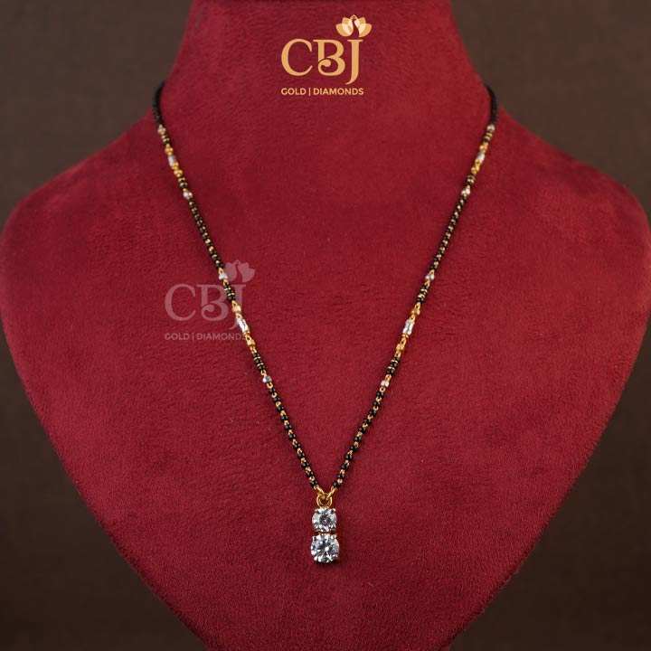 Another mangalsutra design made from the same CZ stone, but designed differently.