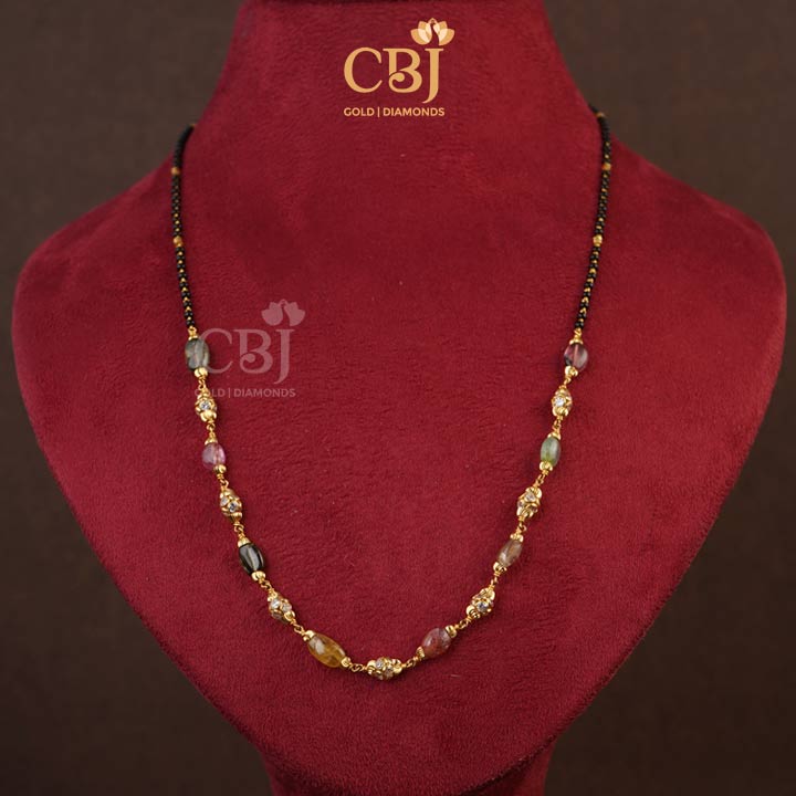 One more unique design from our mangalsutra collection featuring a combination of different stones.