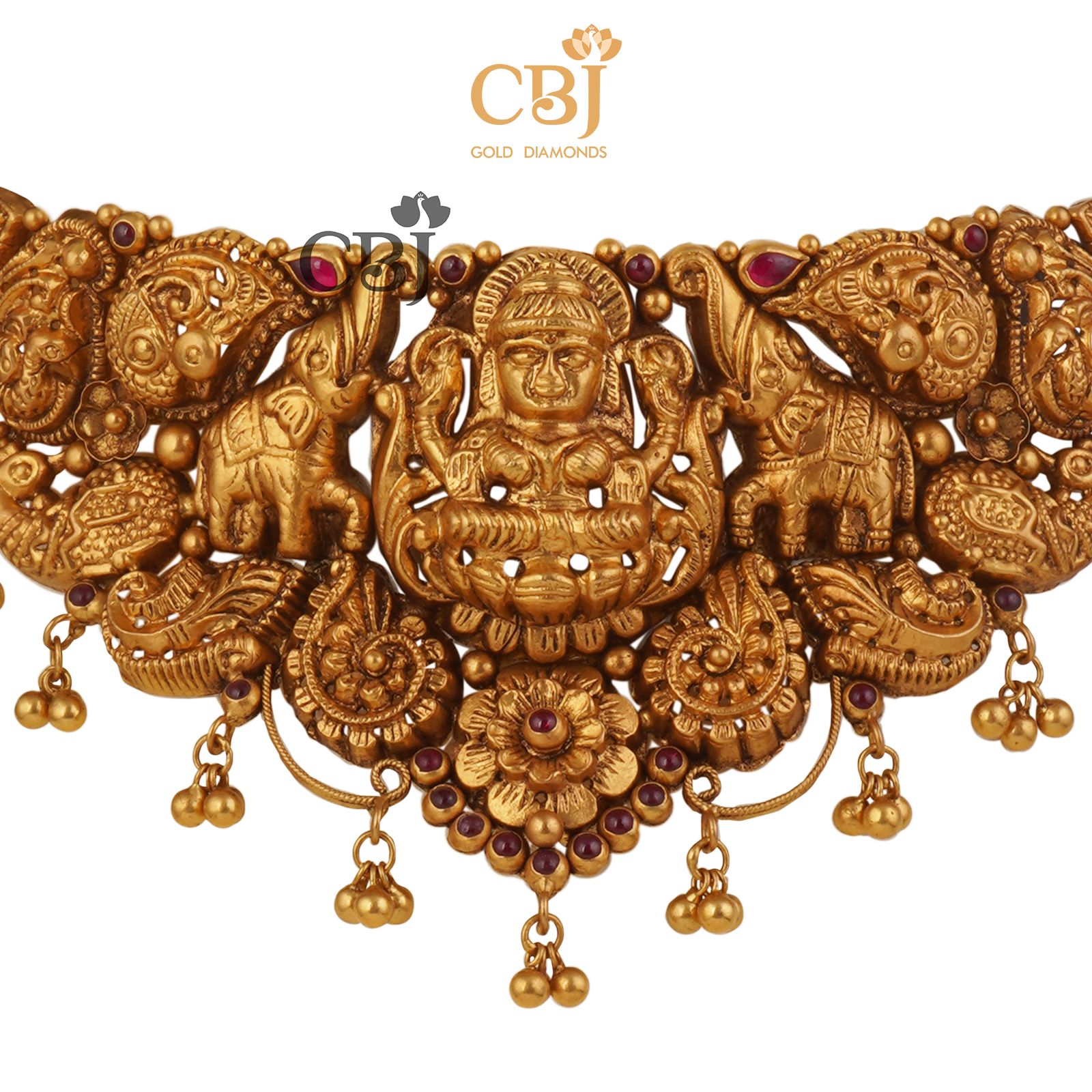 A lightweight choker/bajuband featuring Gajalakshmi with elephant motifs.