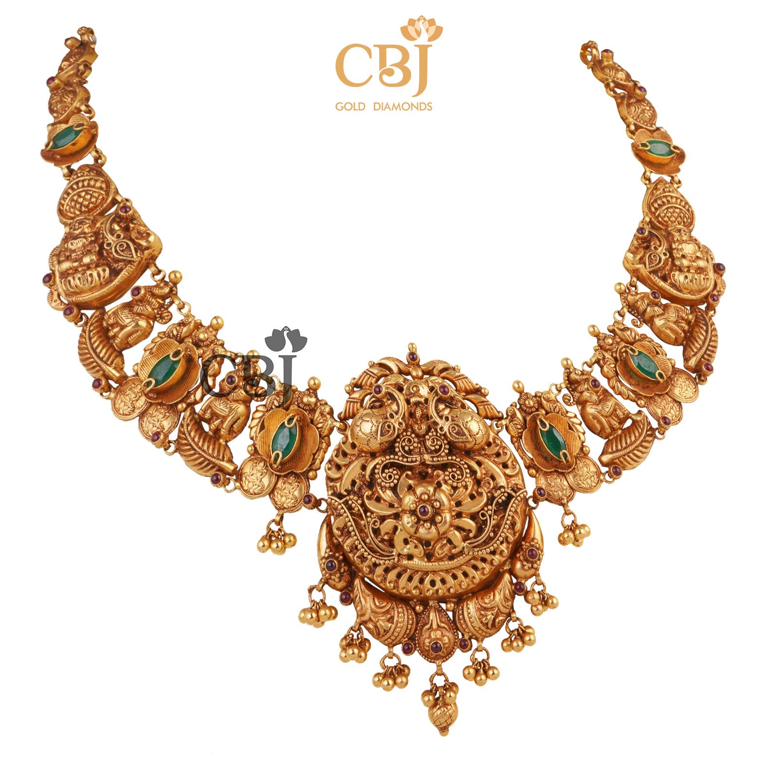 A traditional nakas necklace featuring elephant motifs.
