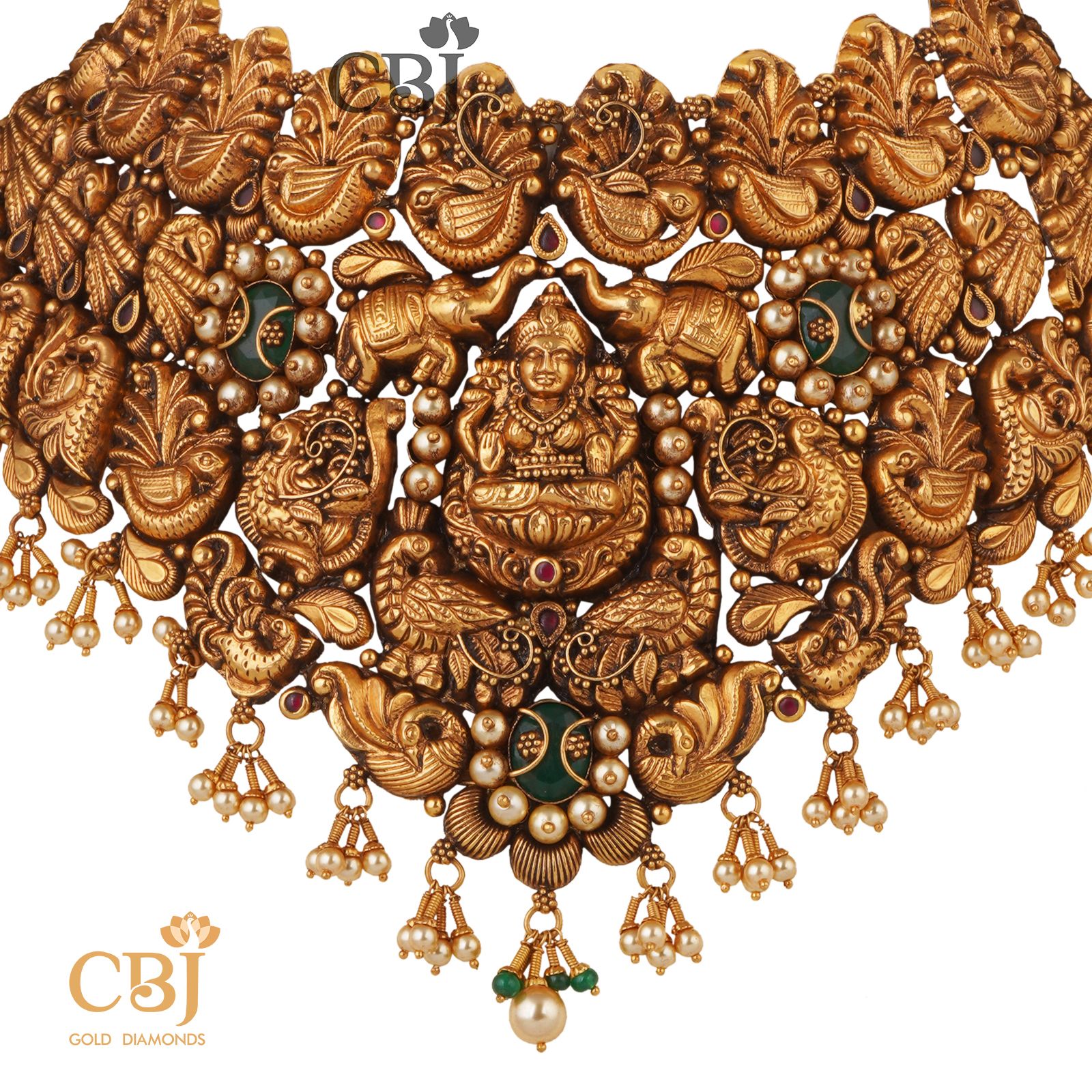 Grandeur at a glance. Nakashi antique choker featuring an elegant bold design with elephant and peacock motifs.