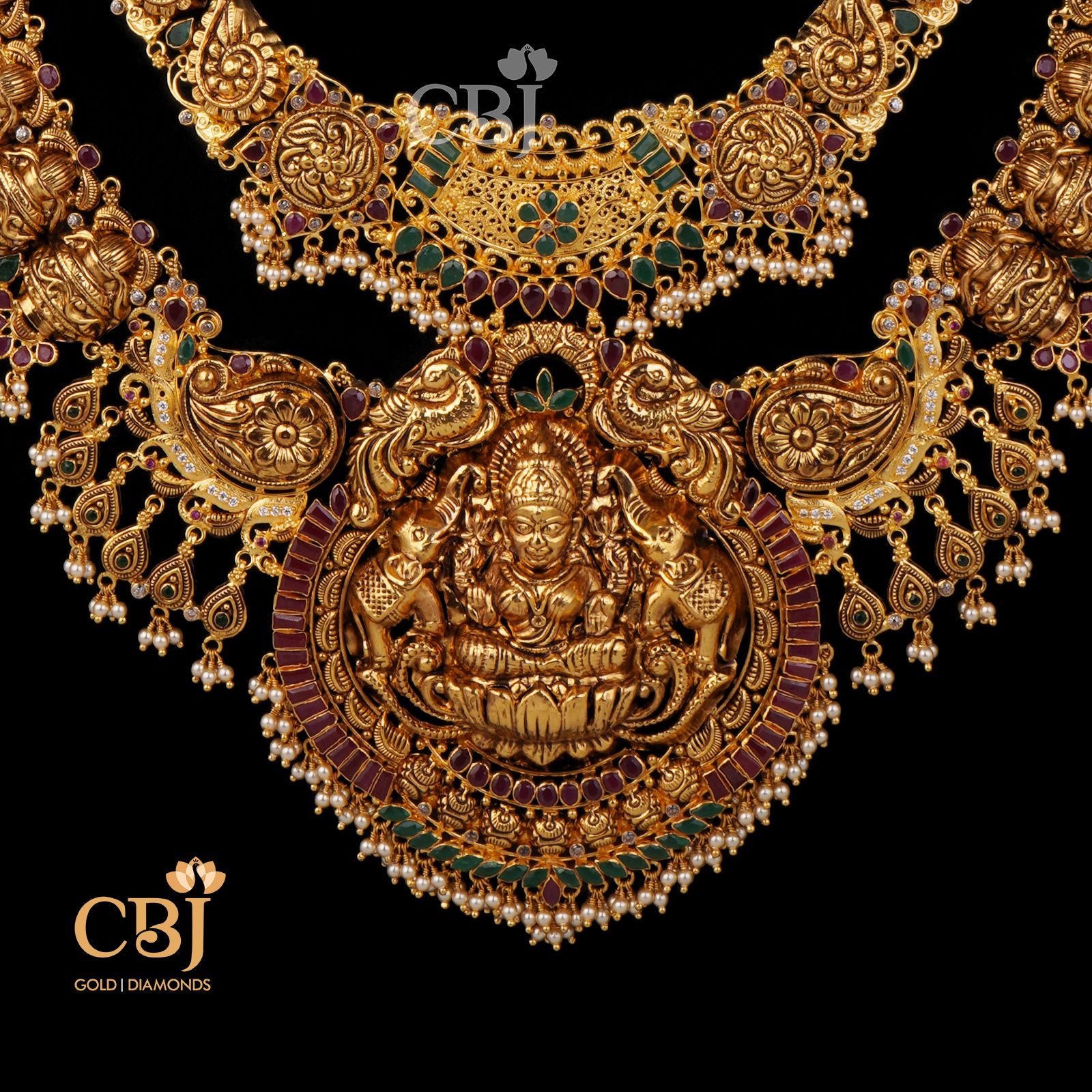 A grand bridal designer 2 step haram featuring rubies