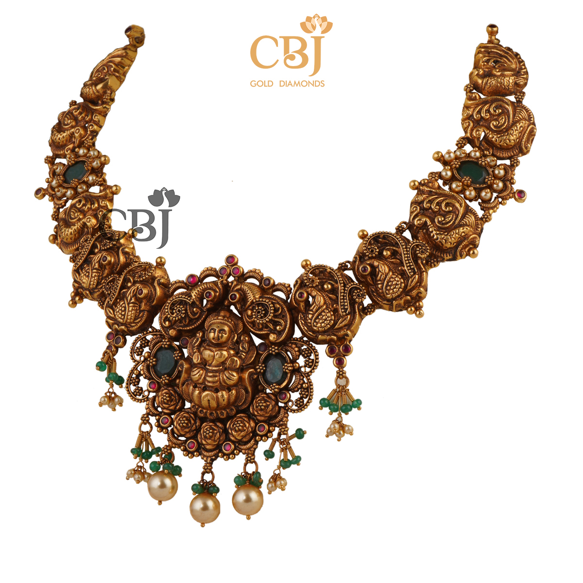 Giving you the finest finish that money can get. A classy antique nakashi necklace with rubies